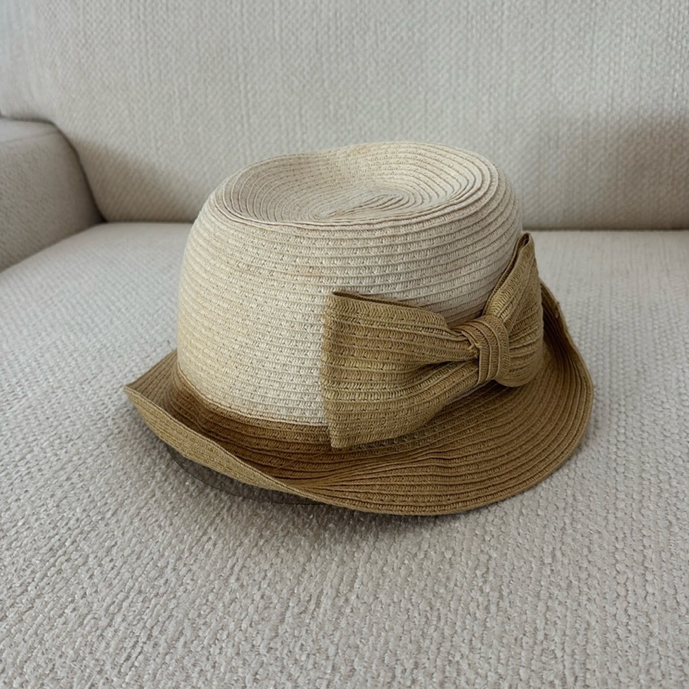 100% paper fedora with bow adjustable brim accessorize hat